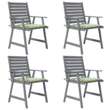 ZNTS Outdoor Dining Chairs with Cushions 4 pcs Solid Wood Acacia 3078416