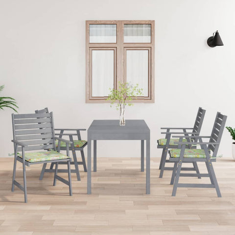 ZNTS Outdoor Dining Chairs with Cushions 4 pcs Solid Wood Acacia 3078416