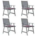 ZNTS Outdoor Dining Chairs with Cushions 4 pcs Solid Wood Acacia 3078417