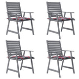 ZNTS Outdoor Dining Chairs with Cushions 4 pcs Solid Wood Acacia 3078417