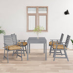 ZNTS Outdoor Dining Chairs with Cushions 4 pcs Solid Wood Acacia 3078422