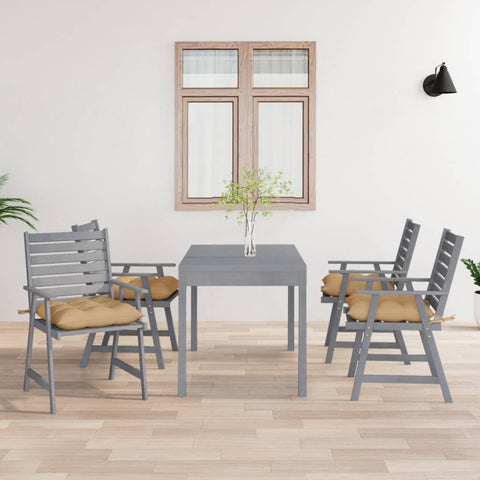 ZNTS Outdoor Dining Chairs with Cushions 4 pcs Solid Wood Acacia 3078422