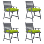 ZNTS Outdoor Dining Chairs with Cushions 4 pcs Solid Wood Acacia 3078430