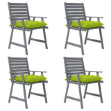 ZNTS Outdoor Dining Chairs with Cushions 4 pcs Solid Wood Acacia 3078430