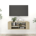 ZNTS Wall-Mounted TV Cabinet Sonoma Oak 102x35x35 cm Engineered Wood 806241