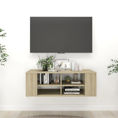 ZNTS Wall-Mounted TV Cabinet Sonoma Oak 102x35x35 cm Engineered Wood 806241