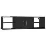 ZNTS Wall Shelf High Gloss Black 102x30x29 cm Engineered Wood 806263