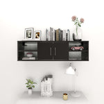 ZNTS Wall Shelf High Gloss Black 102x30x29 cm Engineered Wood 806263