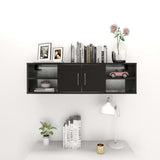 ZNTS Wall Shelf High Gloss Black 102x30x29 cm Engineered Wood 806263