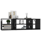 ZNTS Wall Shelf High Gloss Black 102x30x29 cm Engineered Wood 806263