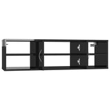 ZNTS Wall Shelf High Gloss Black 102x30x29 cm Engineered Wood 806263