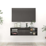 ZNTS Wall Shelf High Gloss Black 102x30x29 cm Engineered Wood 806263