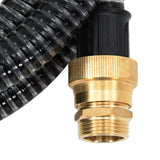 ZNTS Suction Hose with Brass Connectors Black 1.1" 10 m PVC 151063