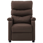 ZNTS Wing Back Electric Massage Reclining Chair Brown Faux Leather 3074420