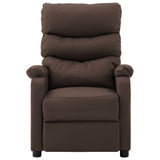 ZNTS Wing Back Electric Massage Reclining Chair Brown Faux Leather 3074420