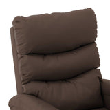 ZNTS Wing Back Electric Massage Reclining Chair Brown Faux Leather 3074420