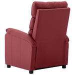 ZNTS Wing Back Electric Massage Reclining Chair Wine Red Faux Leather 3074422