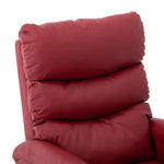 ZNTS Wing Back Electric Massage Reclining Chair Wine Red Faux Leather 3074422