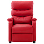ZNTS Wing Back Electric Massage Reclining Chair Red Faux Leather 3074423