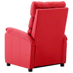 ZNTS Wing Back Electric Massage Reclining Chair Red Faux Leather 3074423