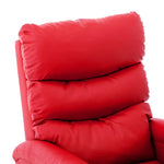 ZNTS Wing Back Electric Massage Reclining Chair Red Faux Leather 3074423