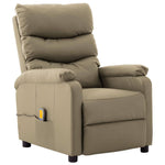 ZNTS Wing Back Electric Massage Reclining Chair Cappuccino Faux Leather 3074424
