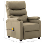 ZNTS Wing Back Electric Massage Reclining Chair Cappuccino Faux Leather 3074424