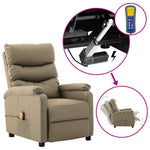 ZNTS Wing Back Electric Massage Reclining Chair Cappuccino Faux Leather 3074424