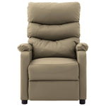 ZNTS Wing Back Electric Massage Reclining Chair Cappuccino Faux Leather 3074424