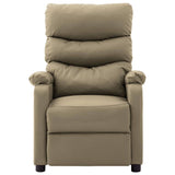 ZNTS Wing Back Electric Massage Reclining Chair Cappuccino Faux Leather 3074424