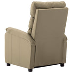 ZNTS Wing Back Electric Massage Reclining Chair Cappuccino Faux Leather 3074424