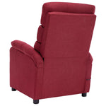 ZNTS Wing Back Electric Massage Recliner Wine Red Fabric 3074428