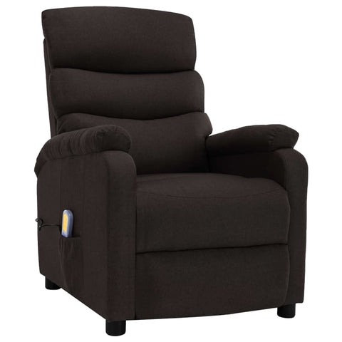ZNTS Wing Back Electric Massage Recliner Dark Brown Fabric 3074430