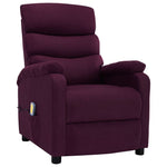 ZNTS Wing Back Electric Massage Recliner Purple Fabric 3074432