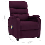 ZNTS Wing Back Electric Massage Recliner Purple Fabric 3074432