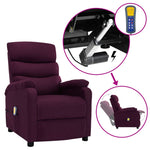 ZNTS Wing Back Electric Massage Recliner Purple Fabric 3074432