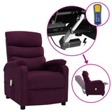 ZNTS Wing Back Electric Massage Recliner Purple Fabric 3074432