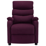 ZNTS Wing Back Electric Massage Recliner Purple Fabric 3074432