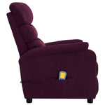 ZNTS Wing Back Electric Massage Recliner Purple Fabric 3074432