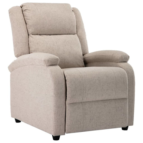 ZNTS Wing Back Electric TV Recliner Chair Cream Fabric 3074442