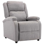 ZNTS Wing Back Electric TV Recliner Chair Light Grey Fabric 3074443