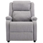 ZNTS Wing Back Electric TV Recliner Chair Light Grey Fabric 3074443