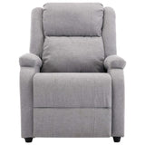 ZNTS Wing Back Electric TV Recliner Chair Light Grey Fabric 3074443