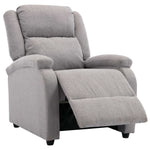 ZNTS Wing Back Electric TV Recliner Chair Light Grey Fabric 3074443