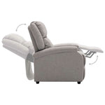 ZNTS Wing Back Electric TV Recliner Chair Light Grey Fabric 3074443