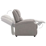ZNTS Wing Back Electric TV Recliner Chair Light Grey Fabric 3074443