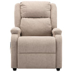 ZNTS Wing Back Electric Massage Recliner Cream Fabric 3074446