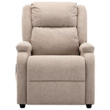 ZNTS Wing Back Electric Massage Recliner Cream Fabric 3074446