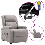 ZNTS Wing Back Electric Massage Recliner Light Grey Fabric 3074447