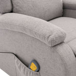 ZNTS Wing Back Electric Massage Recliner Light Grey Fabric 3074447